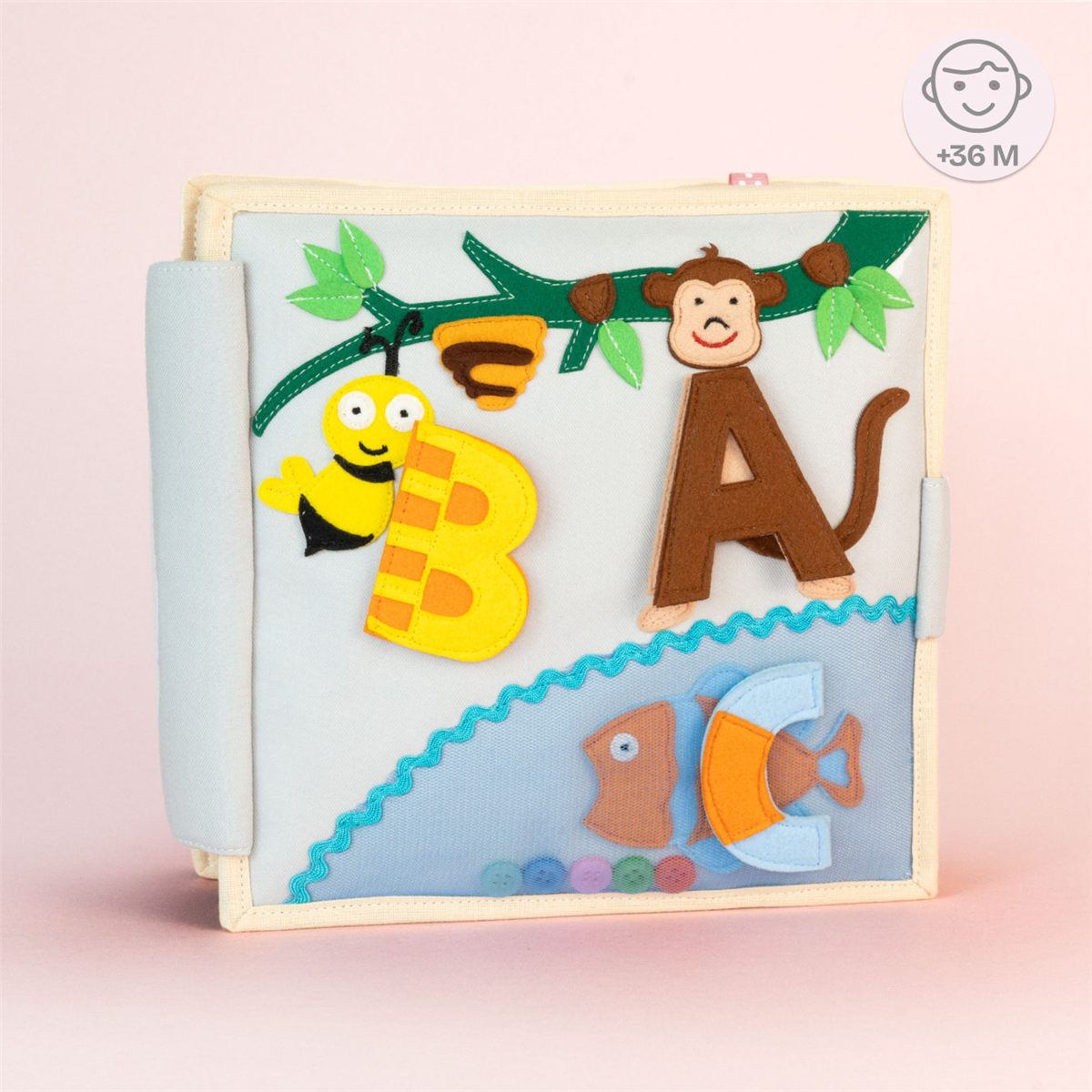 Filz-Quiet-Book Mein erstes ABC mit Buchstaben und Tieren