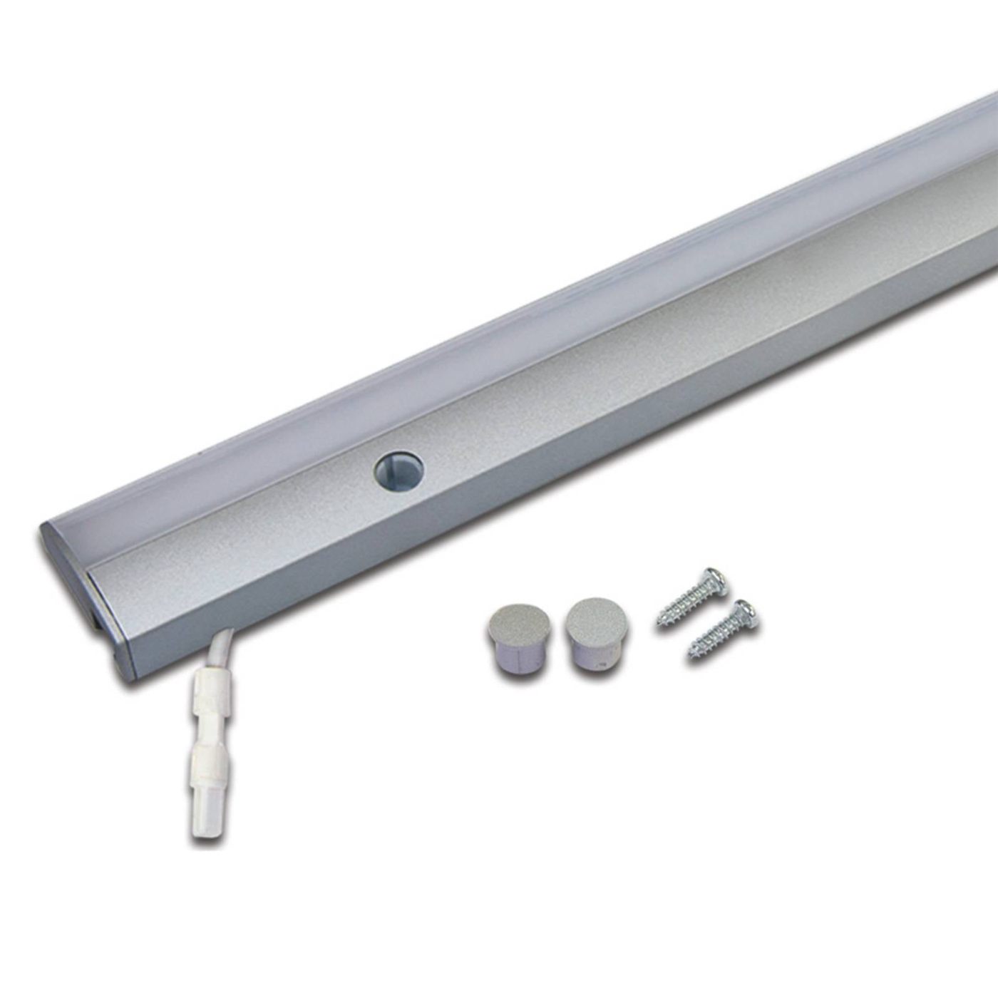 Aluminiumfarbene modulare LED-Unterbaulampe ModuLite F, 120 cm