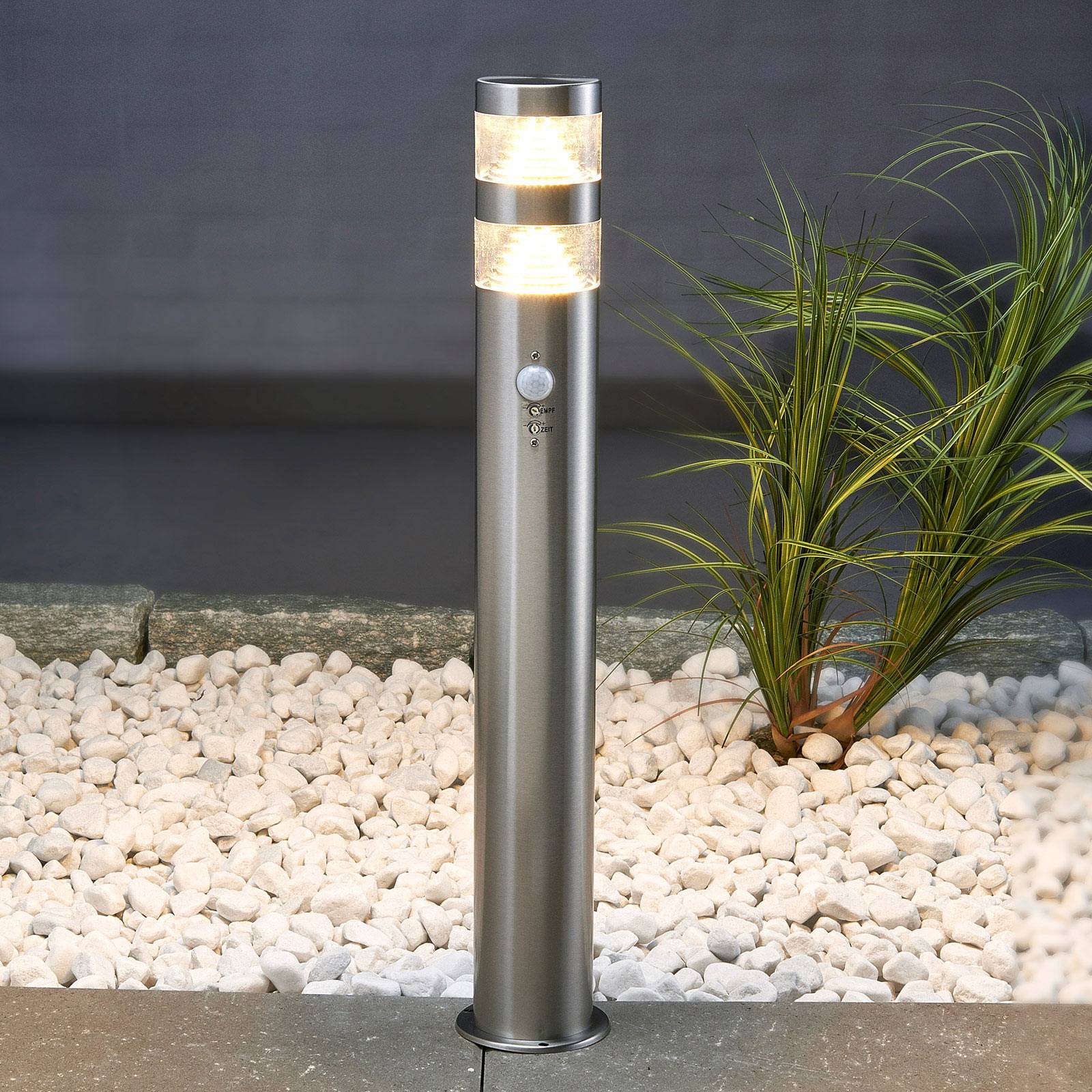 Lindby LED-Wegeleuchte Lanea aus Edelstahl mit Sensor