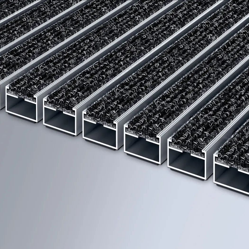 EMCO Diplomat Aluminium-Sauberlaufmatte mit Grobfaser-Ripseinlage